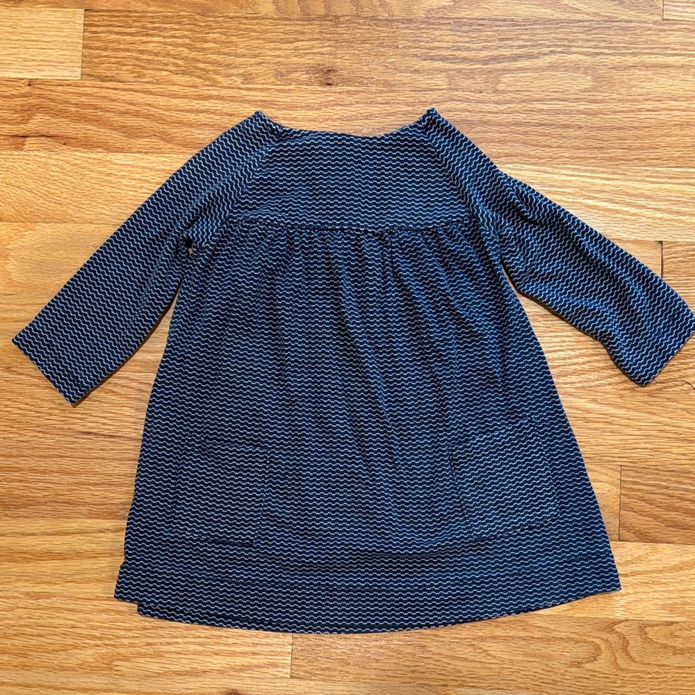 Egg by Susan Lazar Tunic Dress 6-12 Months Navy Soft Cotton Modal Long Sleeve